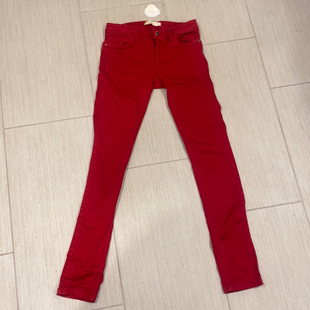 Zara Denim Red Jeans size 2